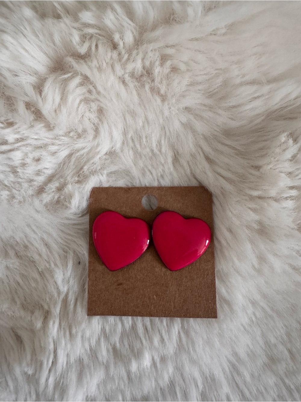 Bright Pink Heart Stud Earrings